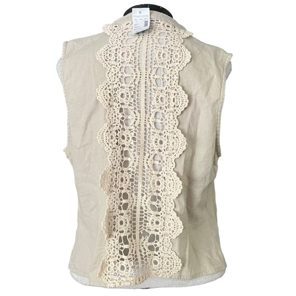 Maurices Linen Blend Vert, Cream/Tab with ivory lace women’s Sz M NEW 🏷